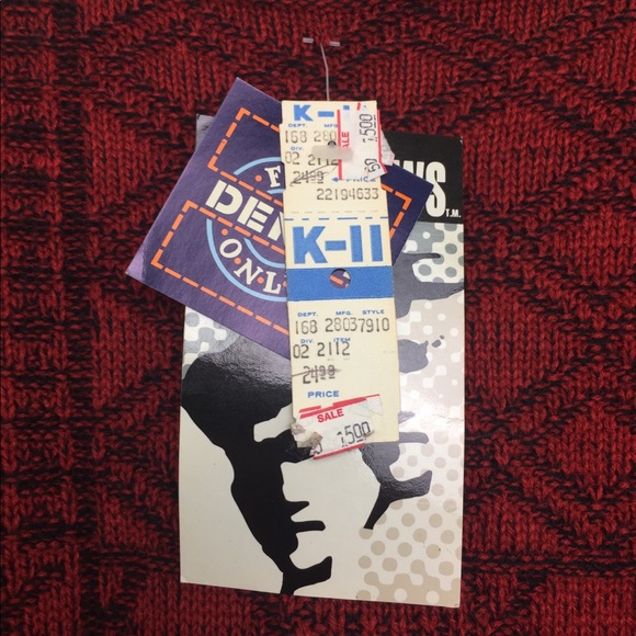 NWT 90s Vintage Red Black Pullover Sweater - Picture 4 of 5